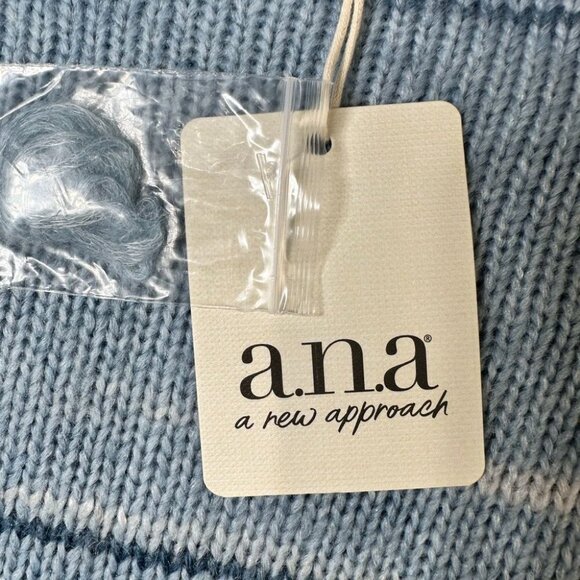 NWT Ana Womens 2X Sweater Blue Striped Knit Pullover - Picture 4 of 7